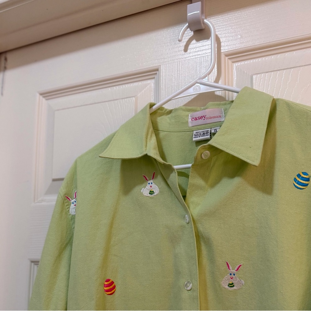 Embroidered Easter Bunny & Egg Shirt - Size 1X